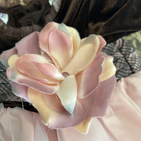 Blueberri Boulevard | Toddler Girls Formal Velvet Tulle Dress - Picture 4 of 12